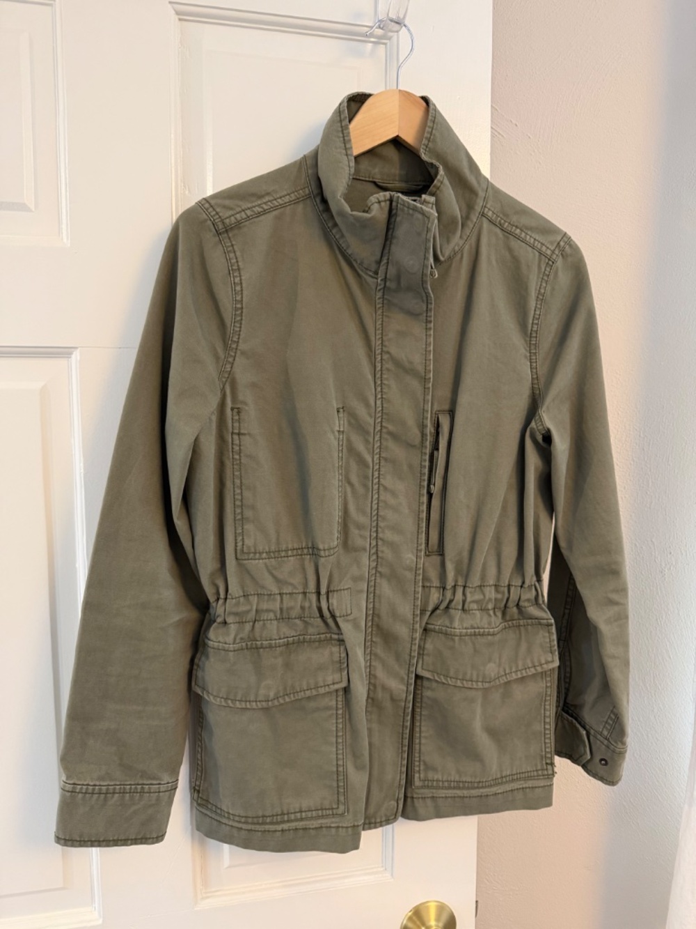 Madewell Olive Green Military Utility Jacket Size M Drawstring Waist